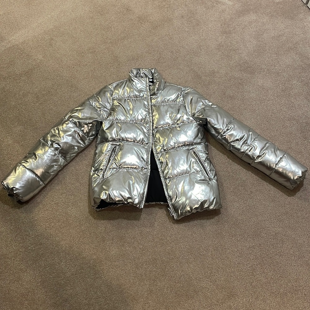 Never worn. Metallic Puffer Jacket in XS